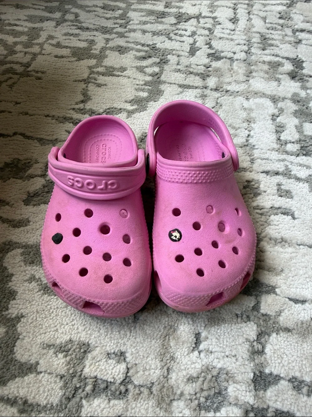 CROCS Kids Pink Classic Clog with Heel Strap
